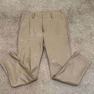 Women’s Tan Faux Leather Pants